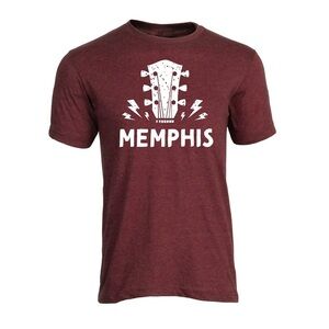 GRACELAND MEMPHIS GUITAR HEAD T-SHIRT BURGUNDY SIZE 3X
